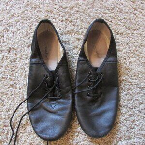 Revolution Black 8.5 Tie Dance Jazz Shoes Leather